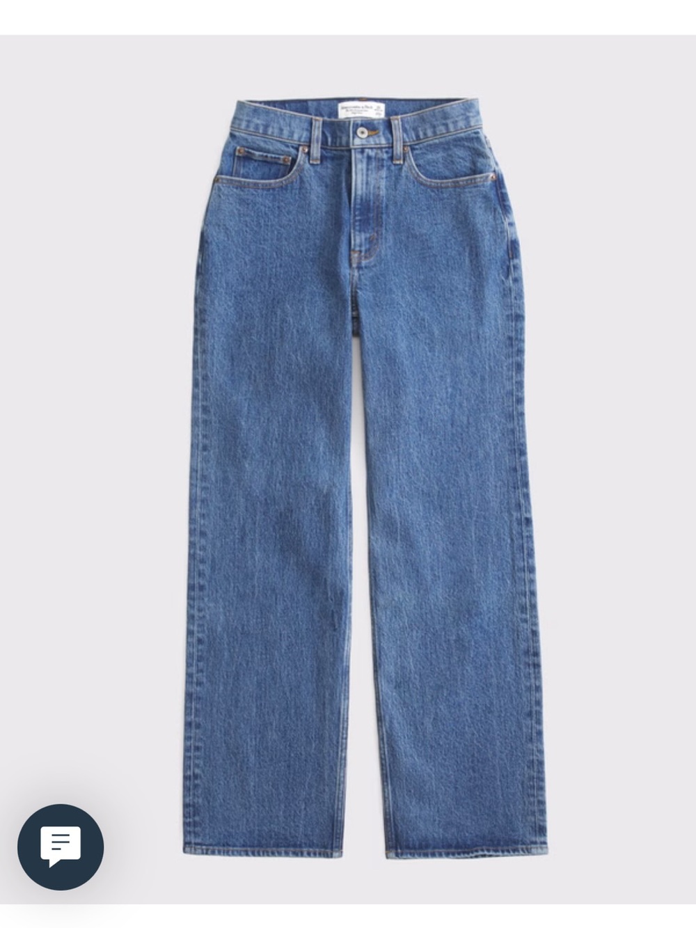 Abercrombie & Fitch Classic Blue Straight Jeans Curve Love High Rise Loose Jean
